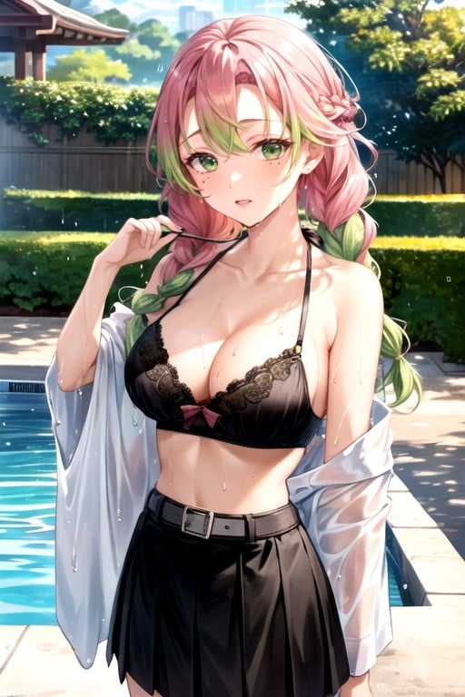 Mitsuri Kanroji (demon Slayer), Wet Clothes, Pool AI Porn