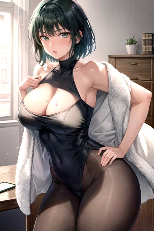 Bunda Grande, Fubuki (one Punch Man), Casaco De Pele Pornografia de IA