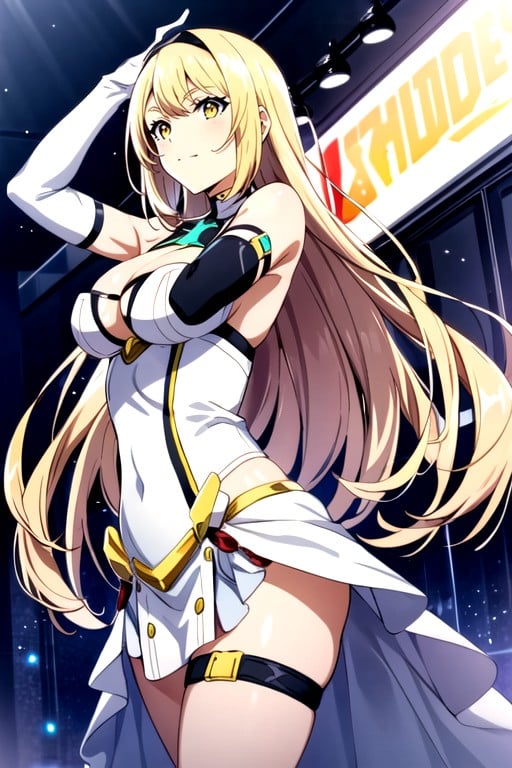 Mythra From Xenoblade Chronicles, Look Up From Below, White Gloves AI Porn