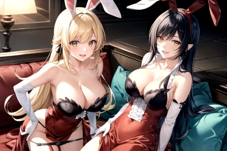 2 People, Cute, Bunny Costume AI Porn