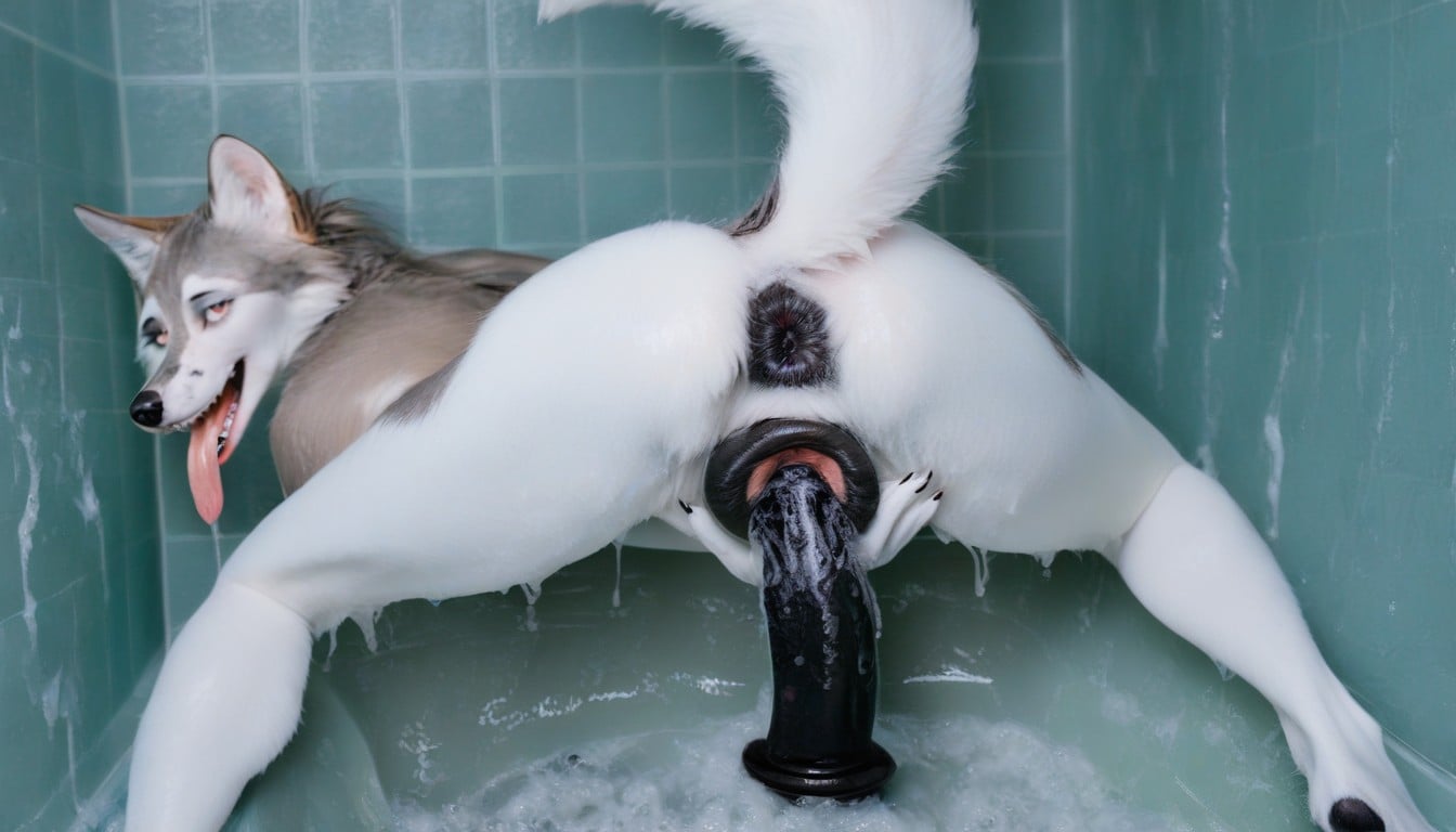 Foam, Wolf, Tail Anus Furry AI Porn