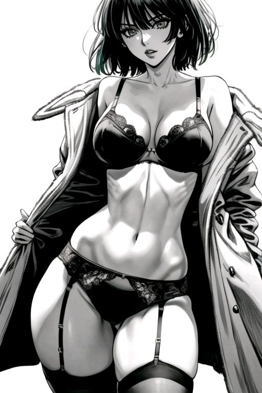 Black & White Manga, Undressing, Underboob AI Porn