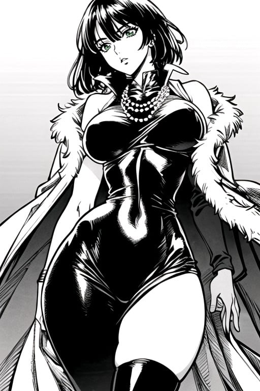 Large Breast, Black & White Manga, Form Fitting Clothes AI Porn