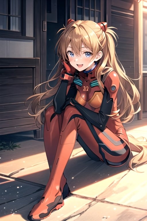 Asuka (evangelion), Warm Anime, Touching Face AI Porn