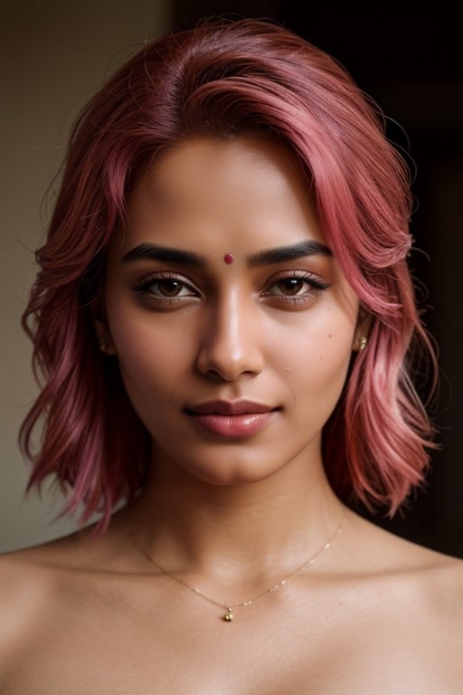 Pink Hair, Small Breast, Indian AI Porn