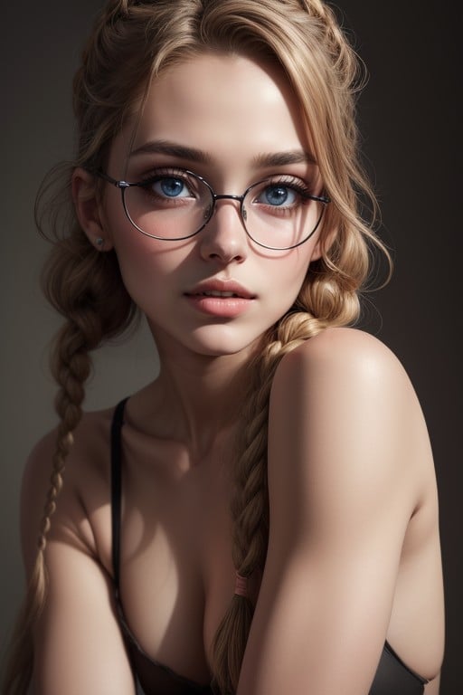 Glasses, Braided, Small Breast AI Porn