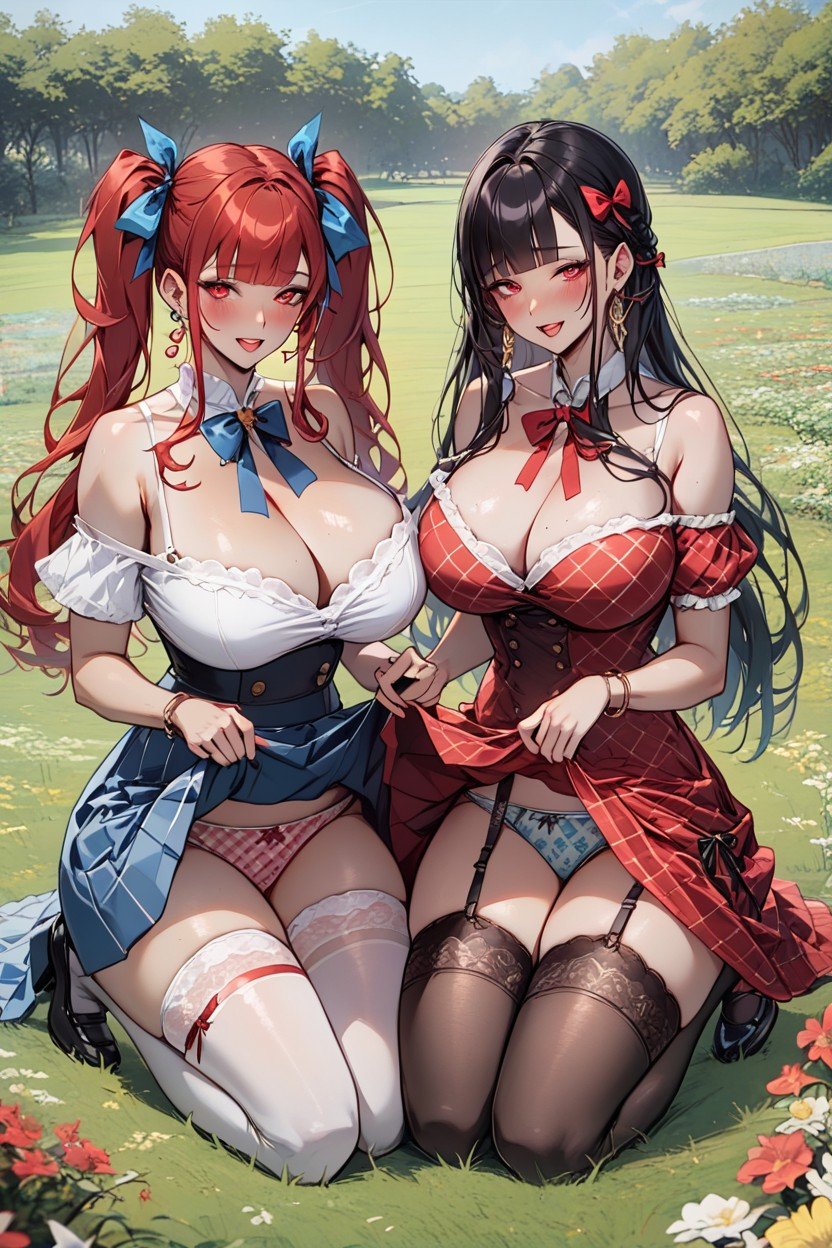 Garden Field, Pigtails Ribbons, FemaleAI黄片