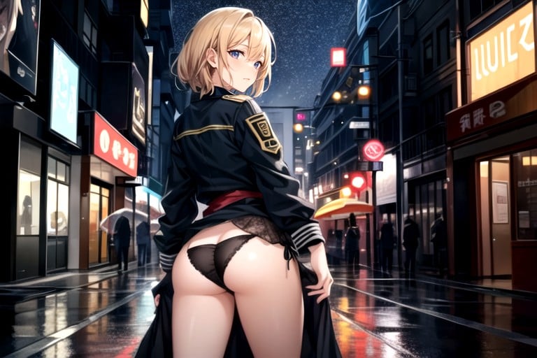 Military, Cyberpunk City, Waist Shot AI Porn