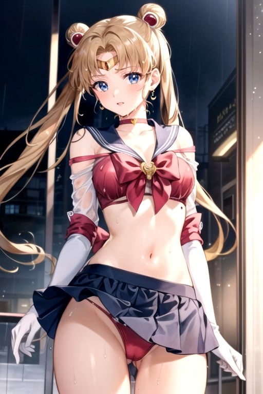 Unbuttoned, Sailor Moon, Thighs Exposed AI Porn