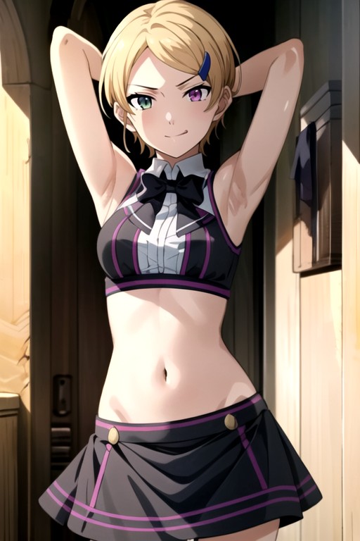 Wink, Arms Up, Navel Exposed AI Porn