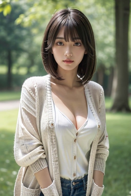 Model, 사이드뷰, 공원AI 포르노