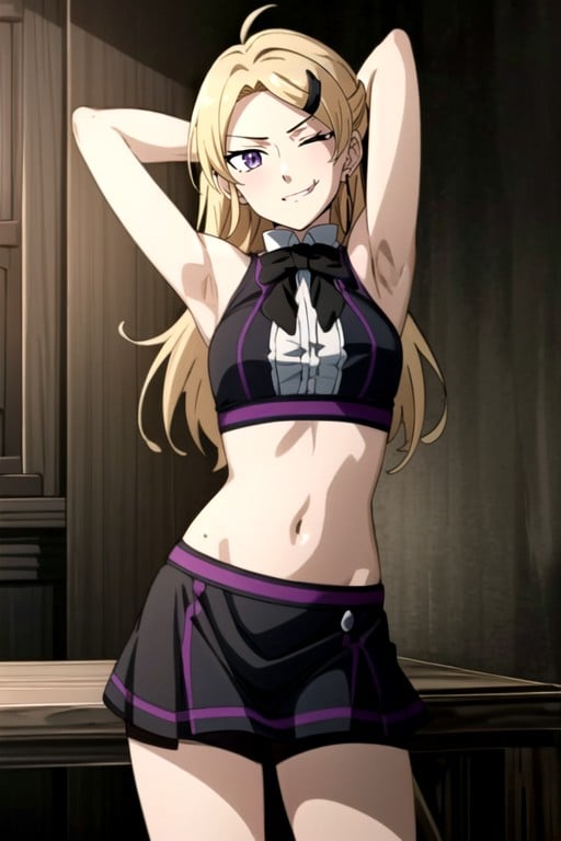 Crop Top, Navel Exposed, Arms Up AI Porn