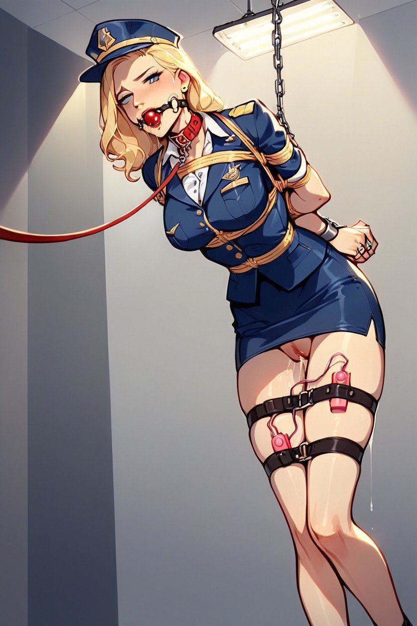 Bondage, Tied Up, In Uniform AI Porn