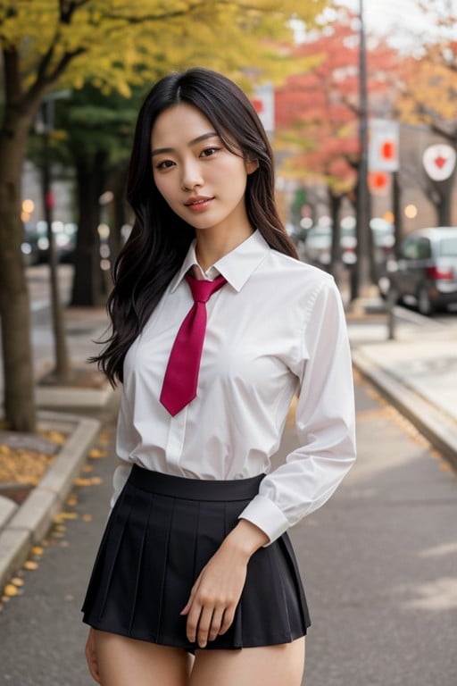 Uniforme Escolar, De Baixo Para Cima (saia Superior), Japonesa Pornografia de IA