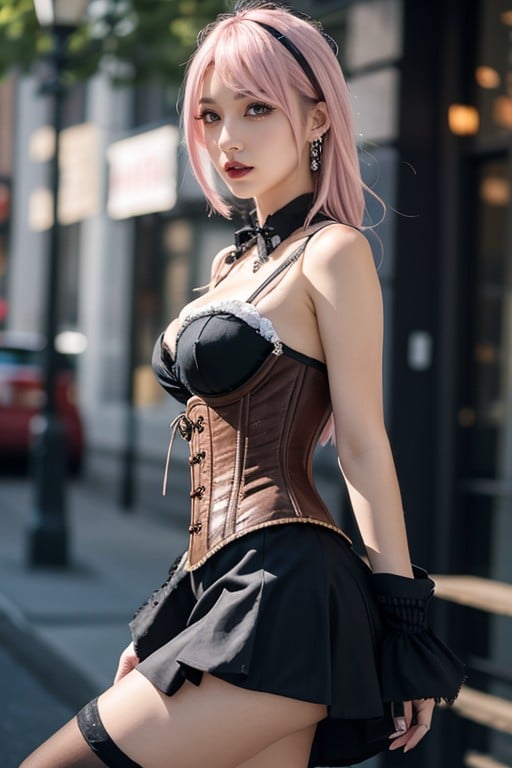 Waist Shot, Steampunk, Goth AI Porn