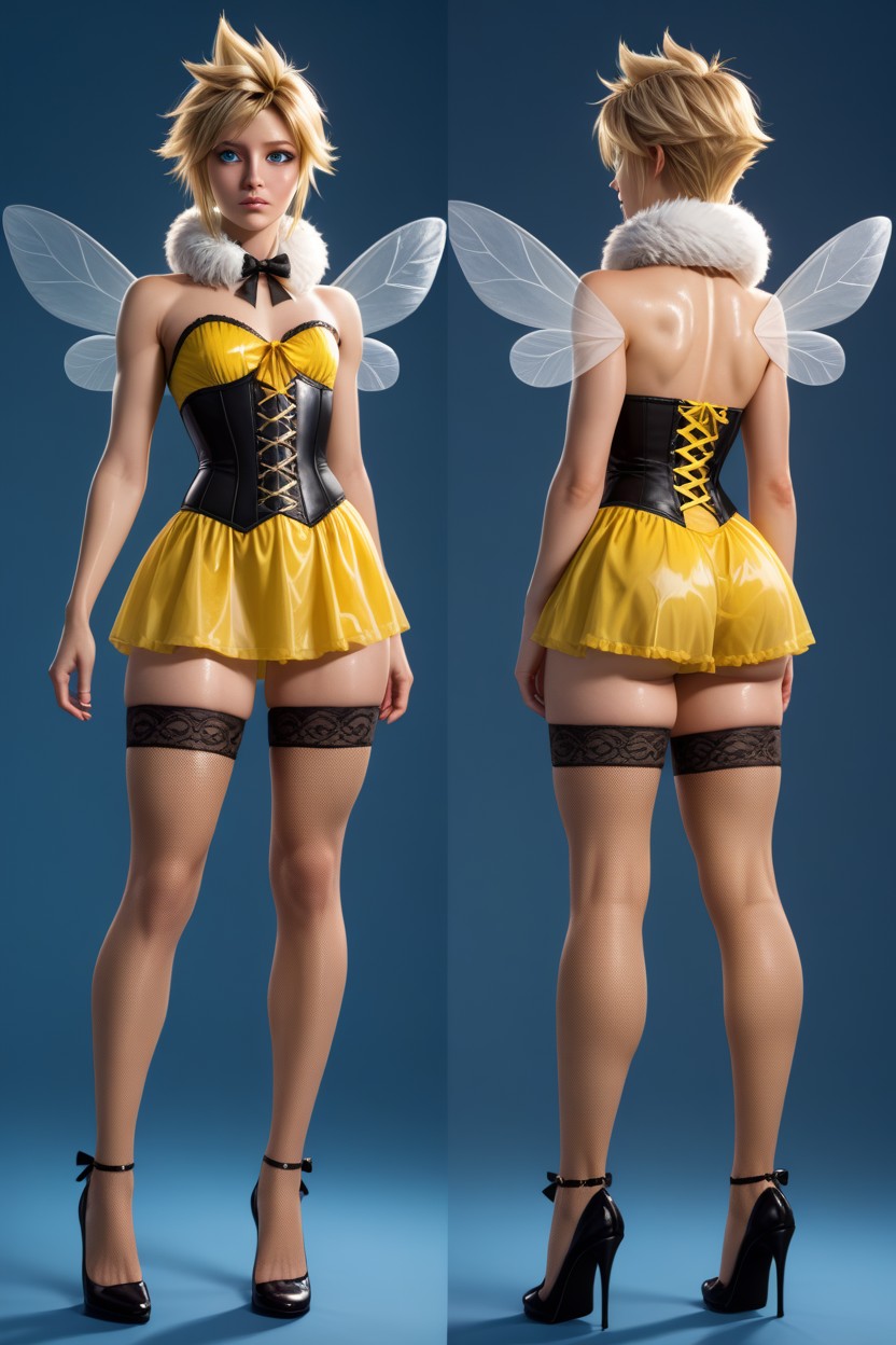 And Shoulder Straps Adorned With Black Bows Below The Corset, Sissy, Multiple Views AI Gay Porn