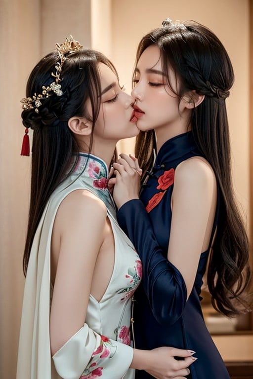 Hanfu Chinês, Chinesa, Peito Lateral Pornografia de IA