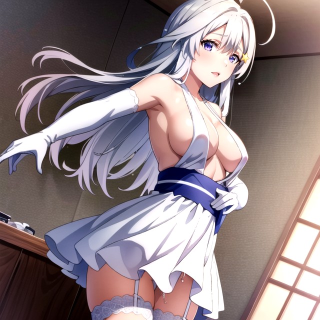 Sfw, Sideboob, White School Uniform Outfit AI Porn