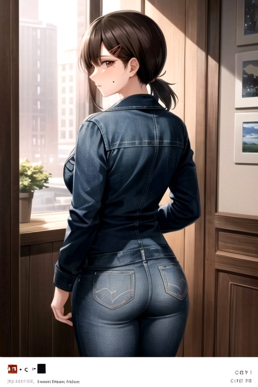 Skinny, Jeans, Rear View AI Porn