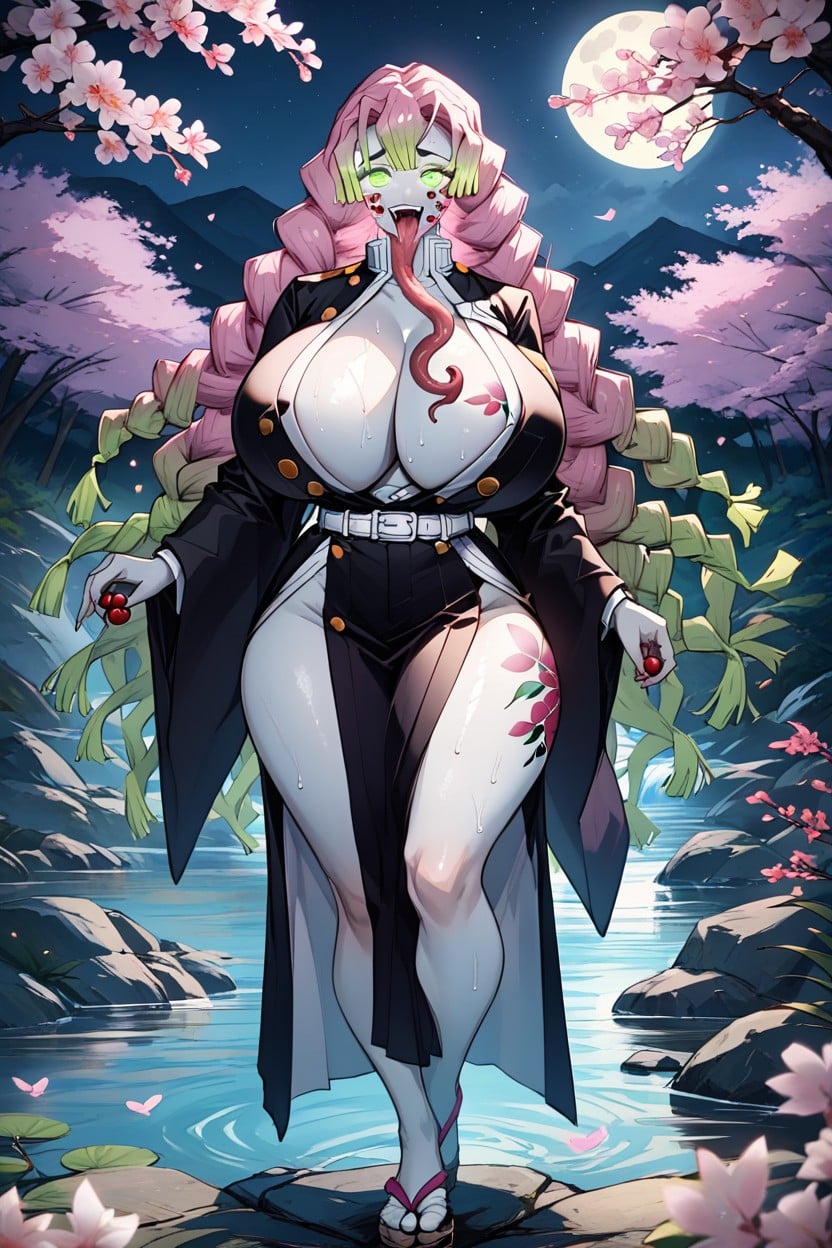Vibrantly Colors, Tattoos On Body And Face, Pink Hair AI Porn