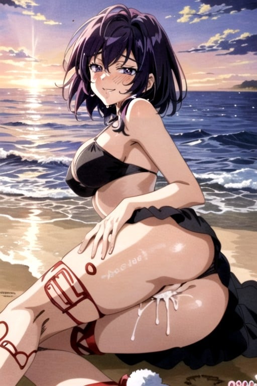 Sunset, Mischievous (smiling While Blushing), Christmas AI Porn