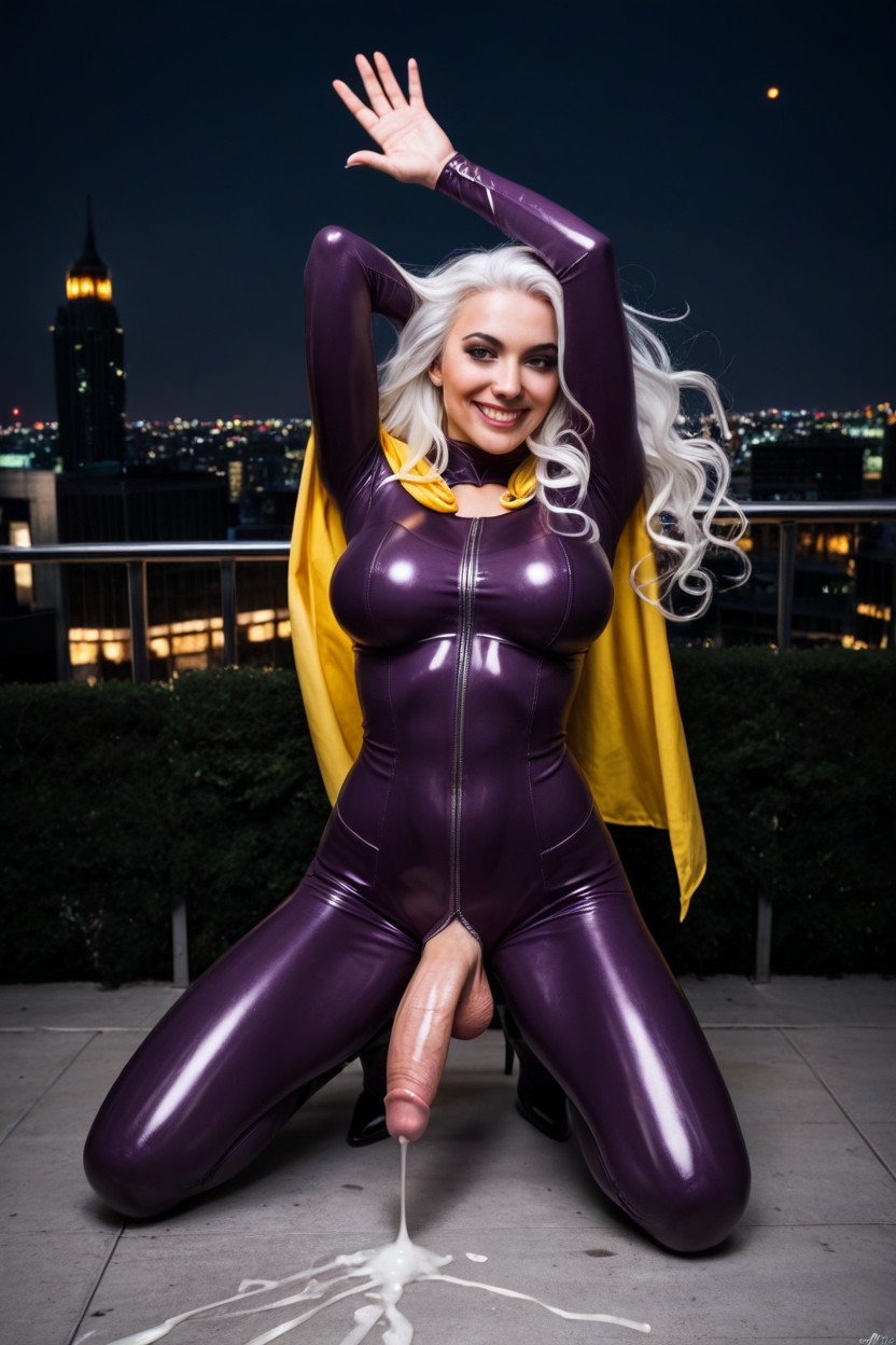 Long Wavy Hair, Hidden Penis, Night Shemale AI Porn