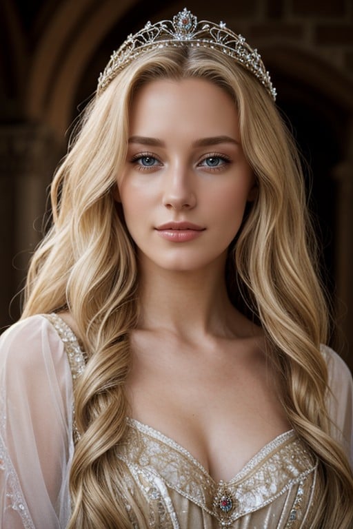 Blonde Hair, Medieval, Diadem AI Porn