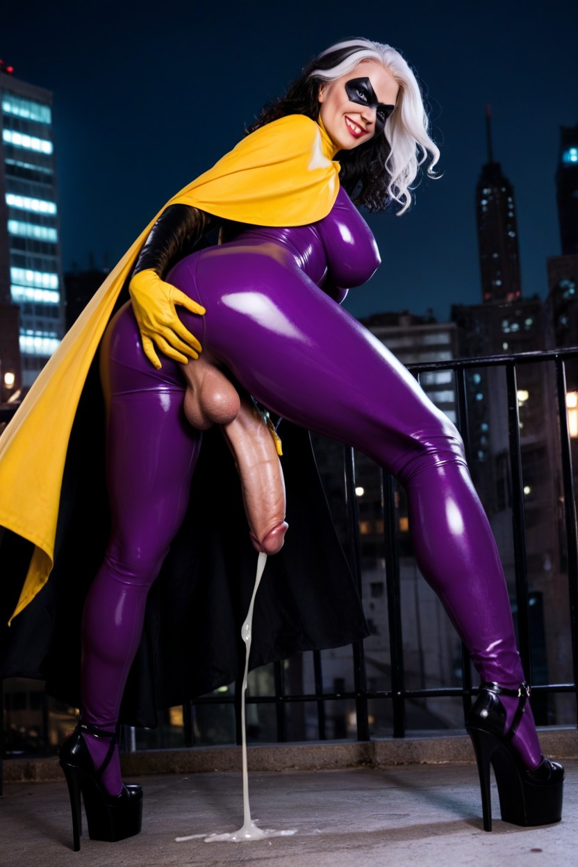 X-men Rogue Hair, Full View, City Lights Shemale AI Porn