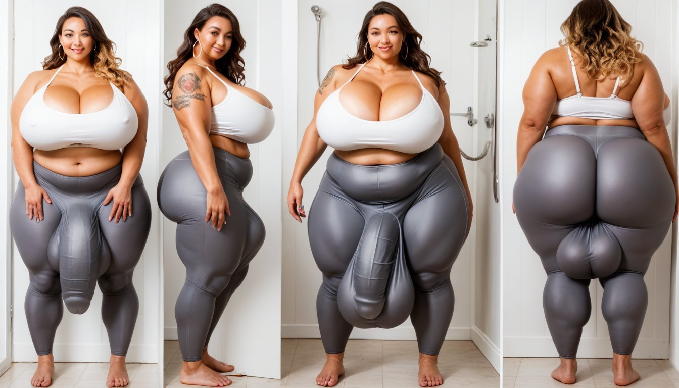 Gigantic Bulge, Long Wavy Hair, Tattoos Shemale AI Porn