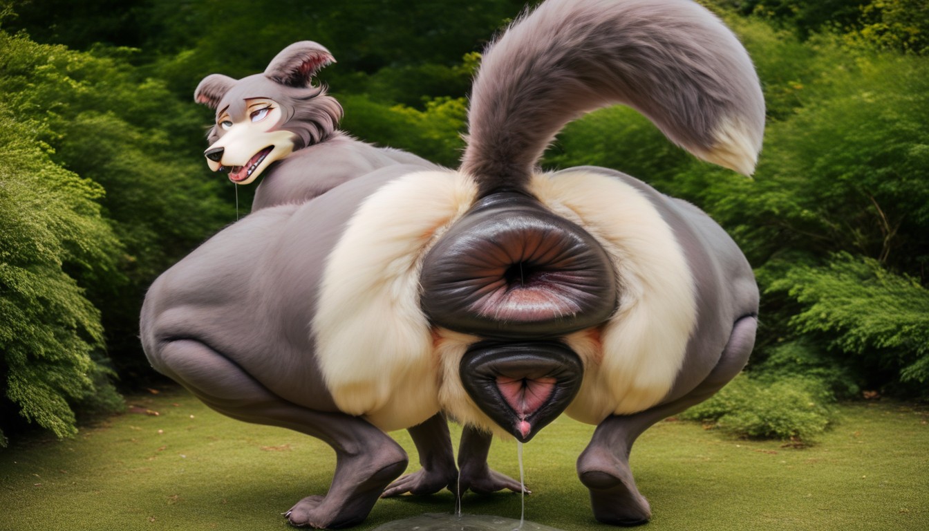 Massive Asshole, Super Shiny Anus, Puckered Anus Furry AI Porn