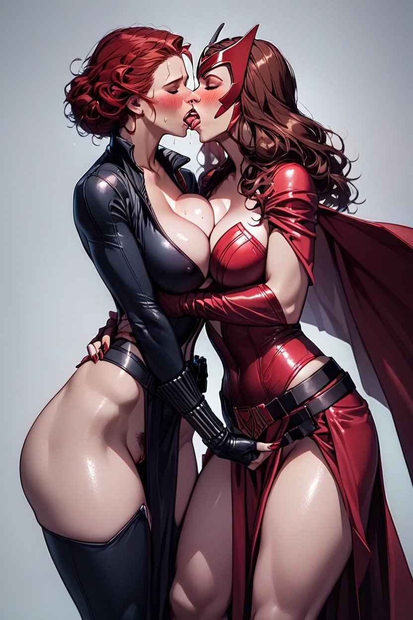 Cleavage, Black Widow From Marvel, Fully DressedAI黃片