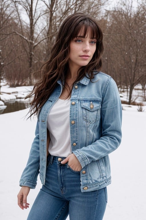 Space Suit, Denim Jacket, Bangs AI Porn