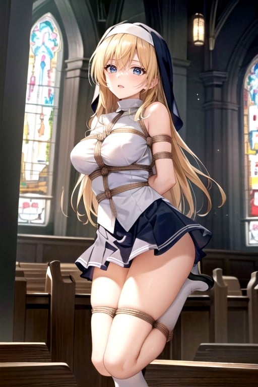 Lucy Heartfilia (fairy Tail), Church, Bottom Up (upskirt) AI Porn