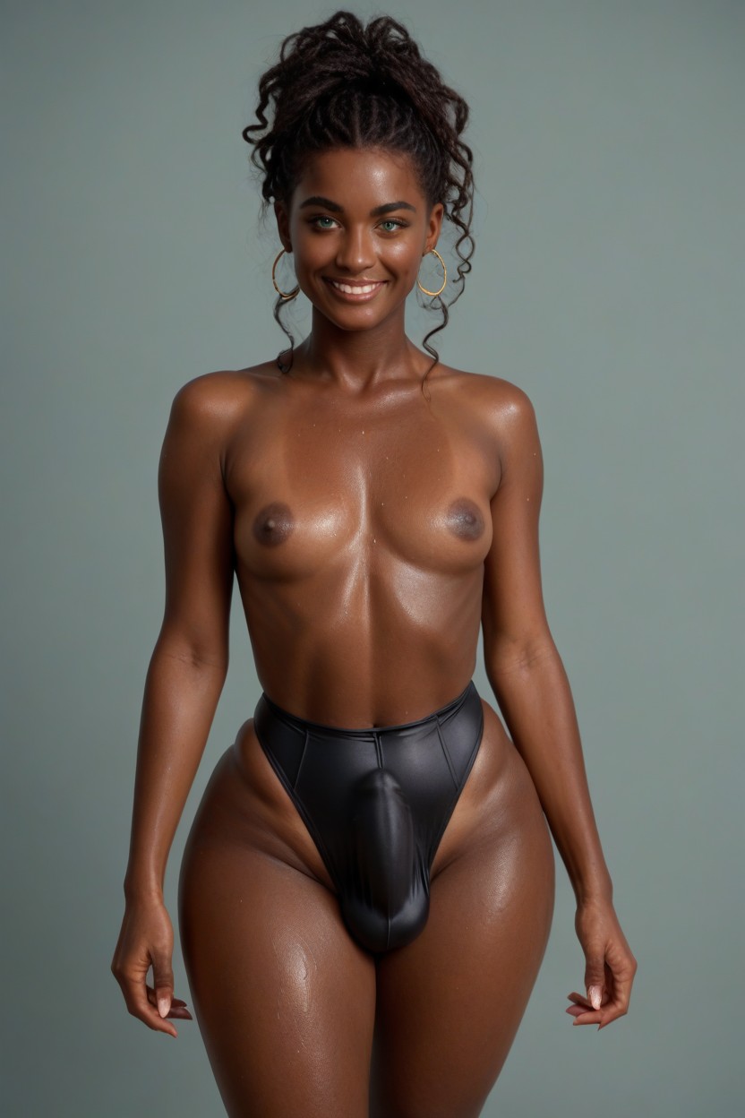 African, Green Eyes, Skinny Shemale AI Porn