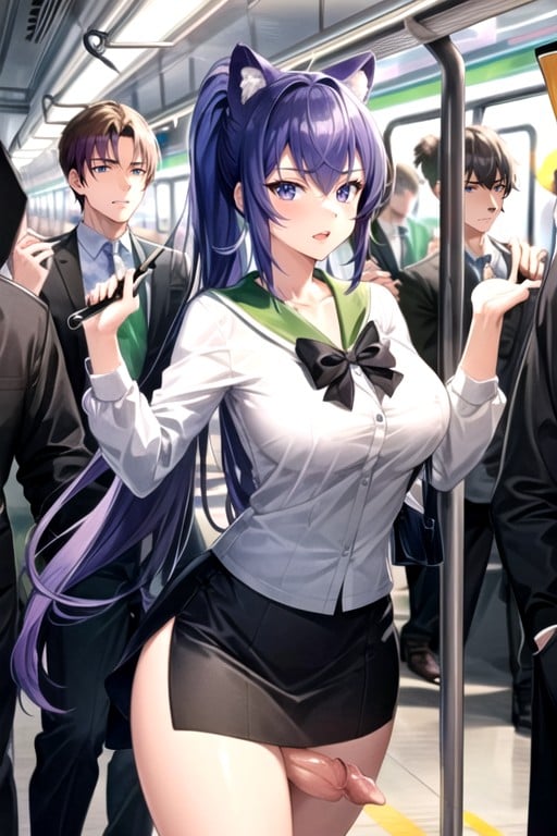 Train, Busujima Saeko (high School Of The Dead), Gang Bang AI Porn