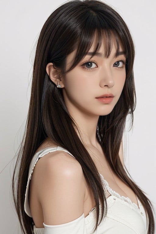 Bangs, Sideboob, Blue Eyes AI Porn