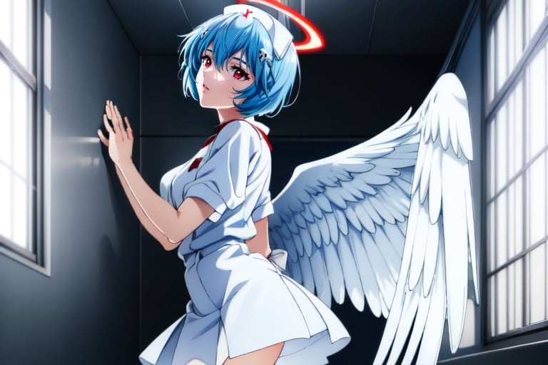 Angel Wings Behind Her Back, Breast, Add DetailsAIポルノ