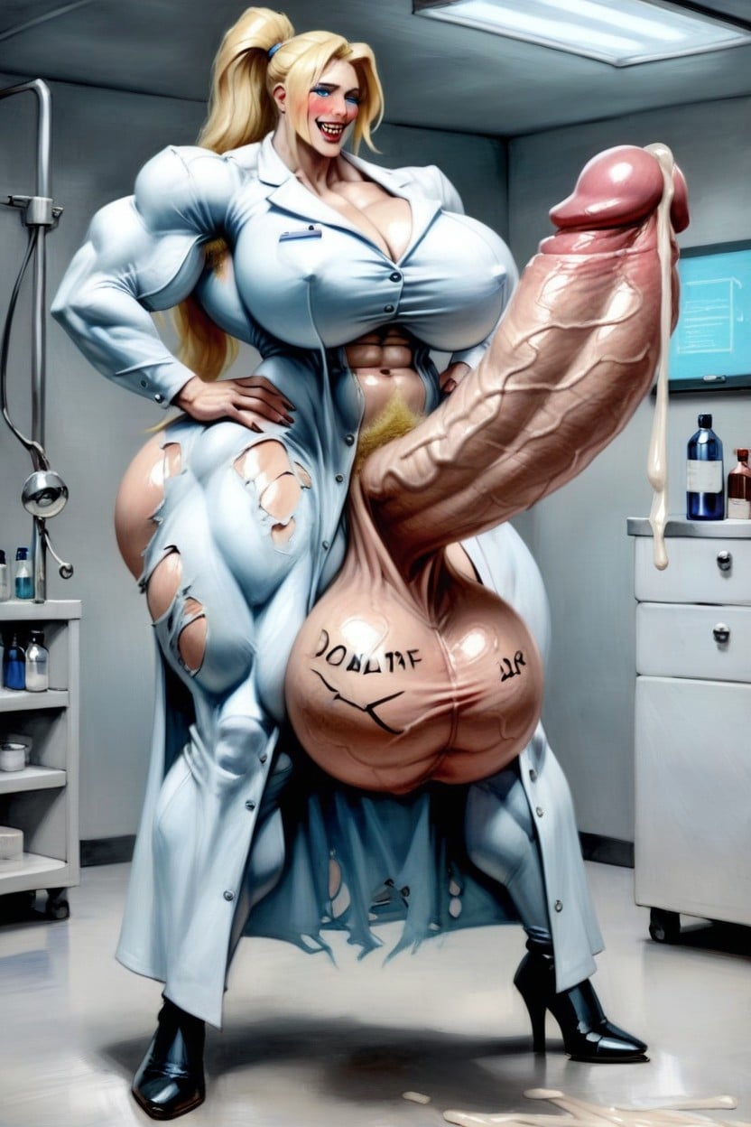 Gigantic Testicles, Gigantic, Balls Bigger Than Her Hentai AI Porn