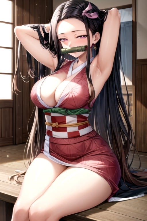 Kimono, Sitting Down, Horny AI Porn