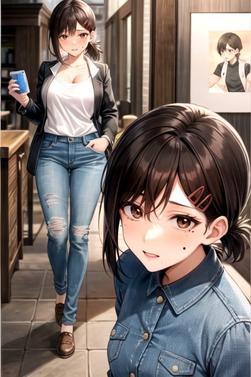 Kobeni Higashiyama (chainsaw Man), Front View, Jeans AI Porn