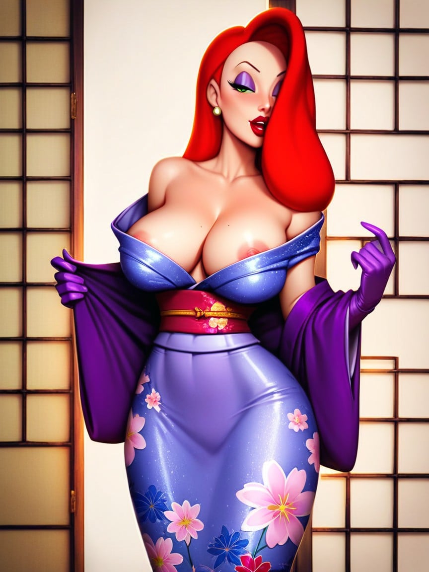 Jessica Rabbit, Kimono, Stripping AI Porn