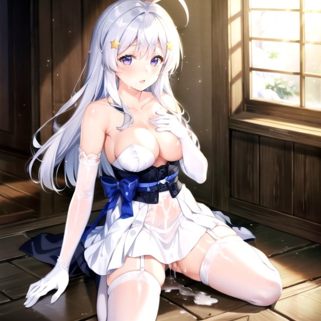 Thighs Exposed, White Clothes, Japanese AI Porn