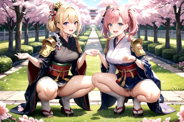 Sakura Garden, Blonde Hair, Samurai AI Porn