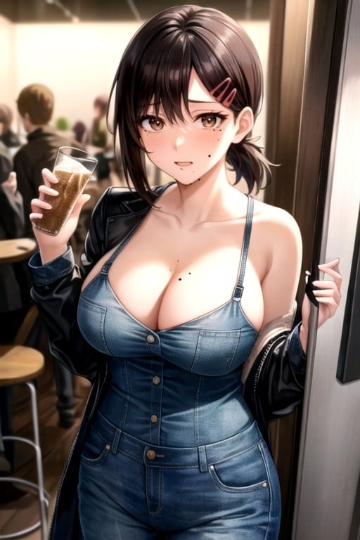 Kobeni Higashiyama (chainsaw Man), Party 、drink、close-up 、toast、get Drunk、, Jeans AI Porn