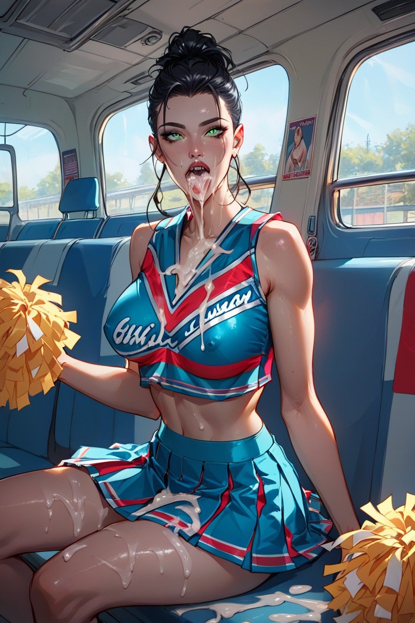 Slicked, Cheerleader, Bus AI Porn