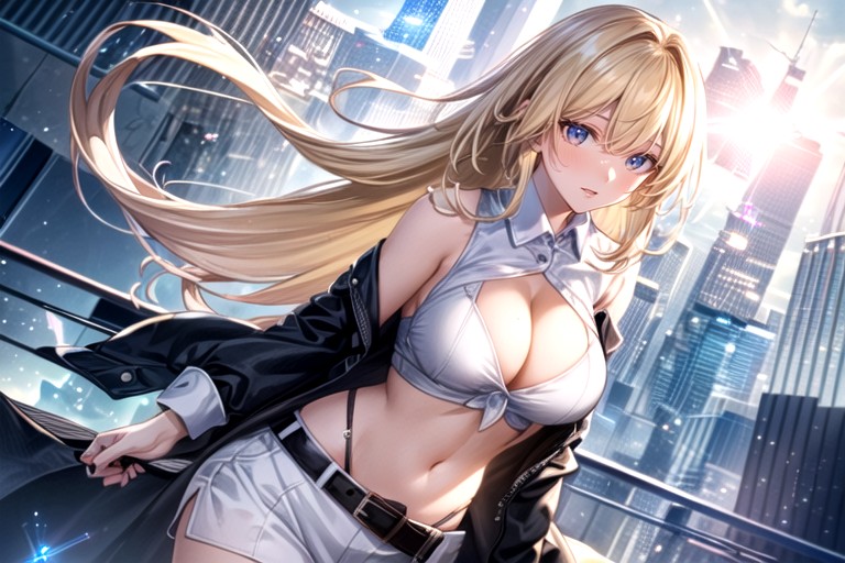 Modern City, Ultra Detailed, Navel Exposed AI Porn