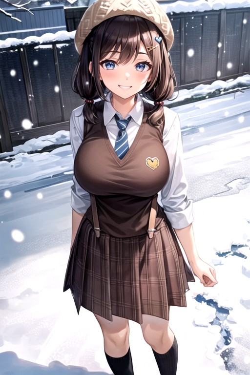 Snowing, Farmer, Grinning AI Porn