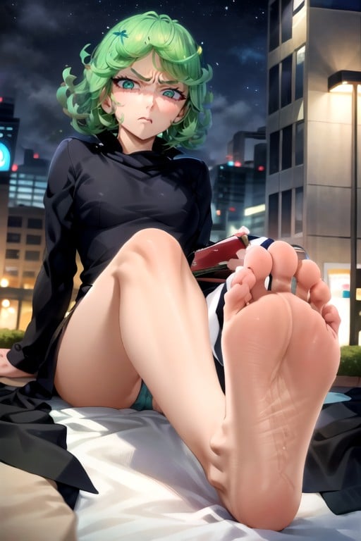 Sitting Presenting Feet, Disgusted, Bottom Up (upskirt) AI Porn