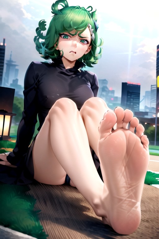 Com Nojo, De Baixo Para Cima (saia Superior), Tatsumaki (one Punch Man) Pornografia de IA