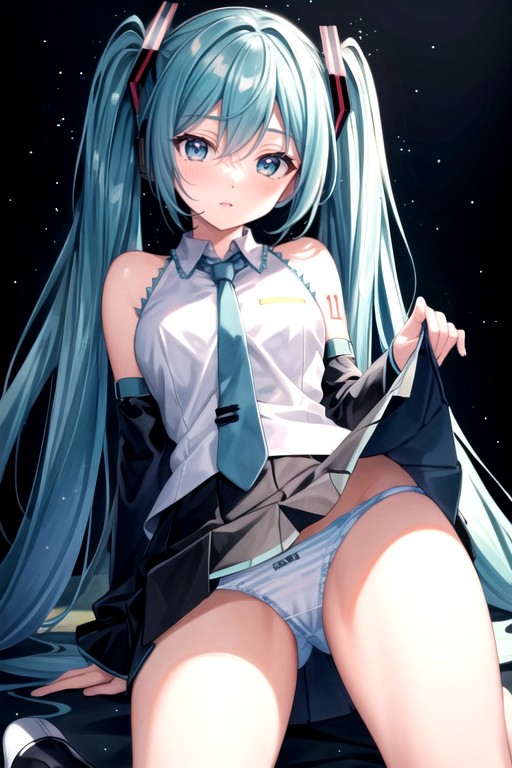 Lifting Skirt, Hatsune Miku, Panty Pull AI Porn